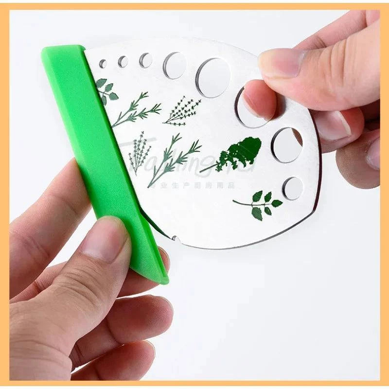 Multifunctional stainless steel herb and leaf stripper tool for fast herb preparation