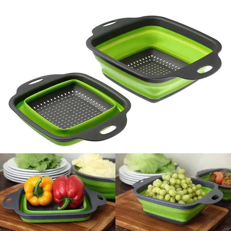 Foldable Silicone Drainer Basket - Space-Saving and Versatile - Cook Lux