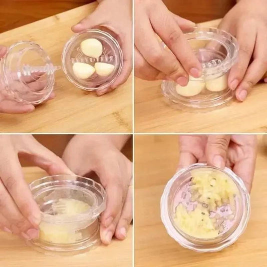 Garlic crusher with easy-twist design