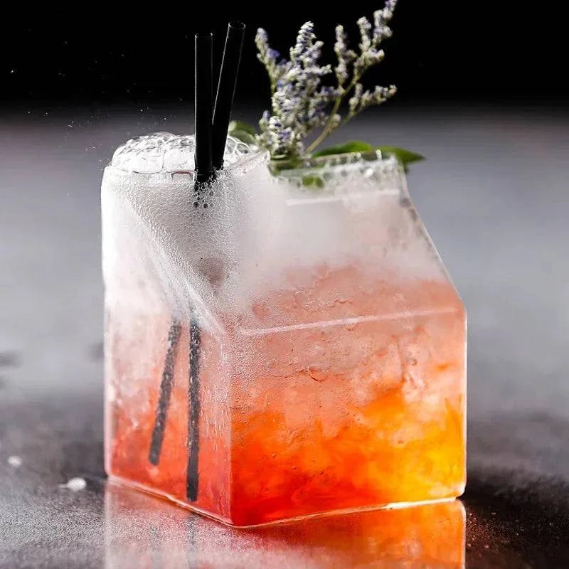 300ml Glass Milk Carton Cup: A Touch of Nostalgia - Cook Lux