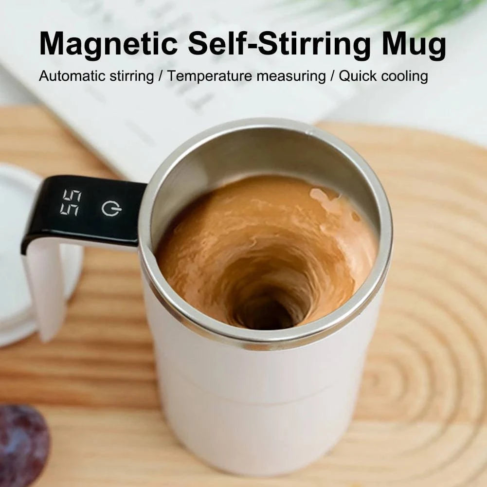 Magnetic Self-Stirring Coffee Cup for effortless beverage mixing