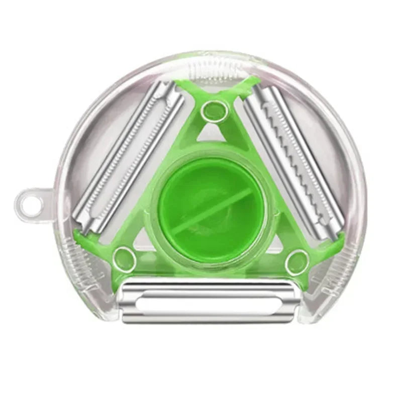 New 3 in 1 Magic Trio Peeler Set Slicer Shredder Peeler Julienne Cutter Multi Peel Blade Zesters Grater Kitchen Tool Accessories - Cook Lux