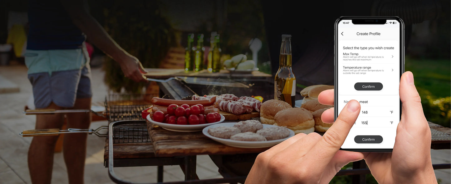Wireless Bluetooth Meat Thermometer | Waterproof Probes, LCD Display & Rechargeable Battery for Grilling & BBQ Precision - Cook Lux