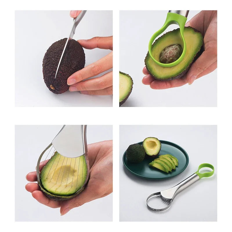 Avocado Slicer with Pitter and Peeler: Quickly remove avocado pit and peel with this all-in-one stainless steel gadget.