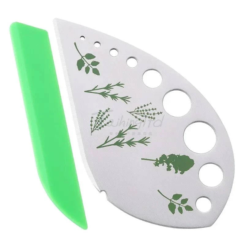 High-quality stainless steel herb cutter for peeling and stripping various types of herbs and greens