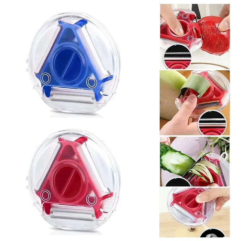 New 3 in 1 Magic Trio Peeler Set Slicer Shredder Peeler Julienne Cutter Multi Peel Blade Zesters Grater Kitchen Tool Accessories - Cook Lux