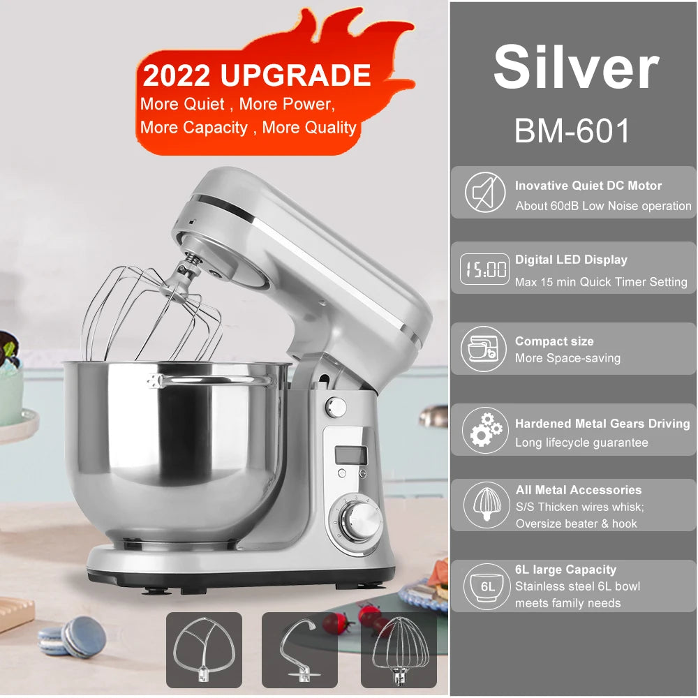 BioloMix pro stand mixer with wire whisk