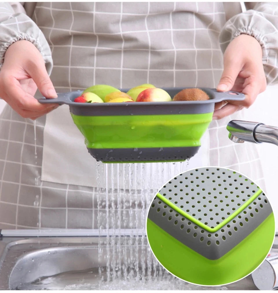 Foldable Silicone Drainer Basket - Space-Saving and Versatile - Cook Lux