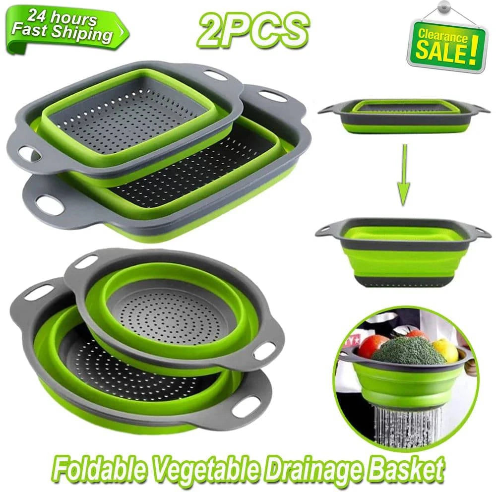 Foldable Silicone Drainer Basket - Space-Saving and Versatile - Cook Lux