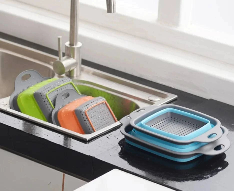 Foldable Silicone Drainer Basket - Space-Saving and Versatile - Cook Lux
