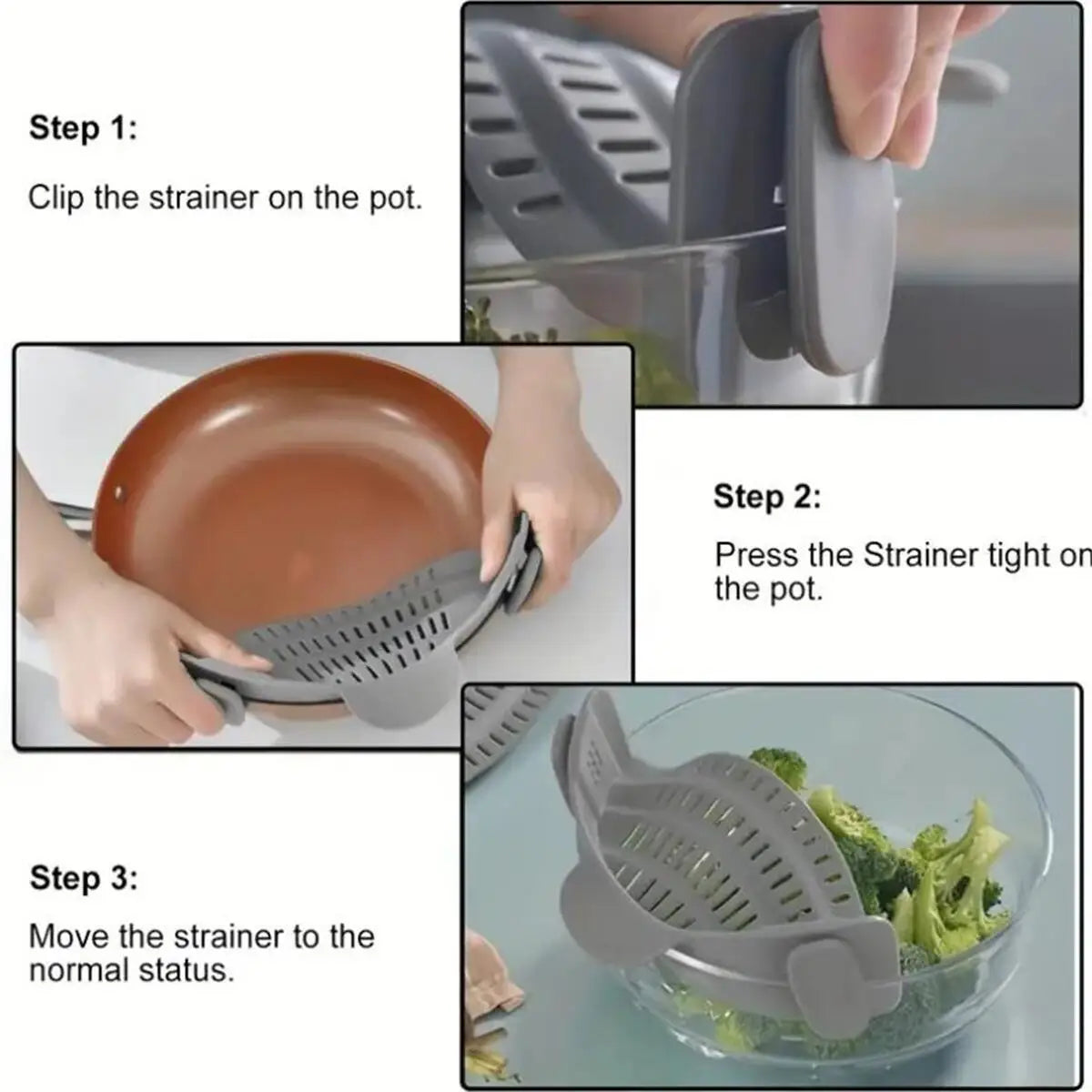 Adjustable Clip-On Strainer Your Kitchen's New Essential - Cook Lux