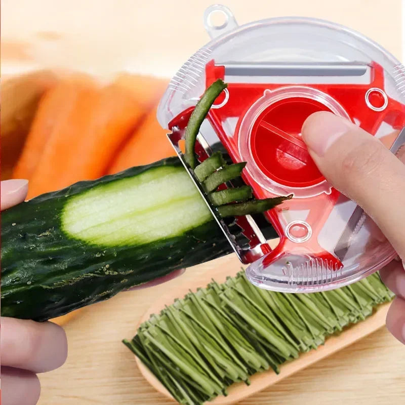 New 3 in 1 Magic Trio Peeler Set Slicer Shredder Peeler Julienne Cutter Multi Peel Blade Zesters Grater Kitchen Tool Accessories - Cook Lux