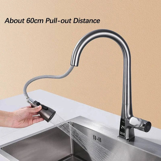 Smart Sensor Pull-Out Kitchen Faucet - Touchless and Convenient - Cook Lux