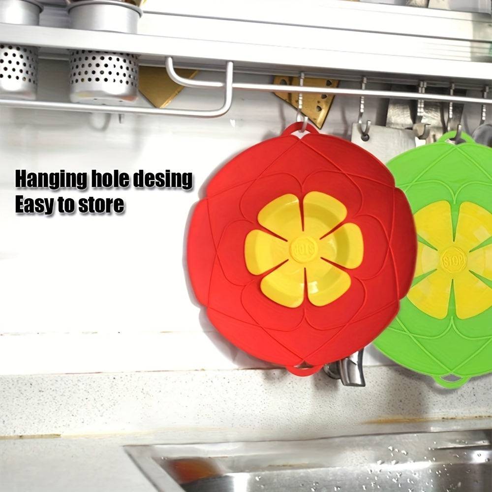 Silicone Spill Stopper Lid - Anti-Overflow, High-Temperature Resistant Flower Pot Cover for Kitchen Use - Cook Lux