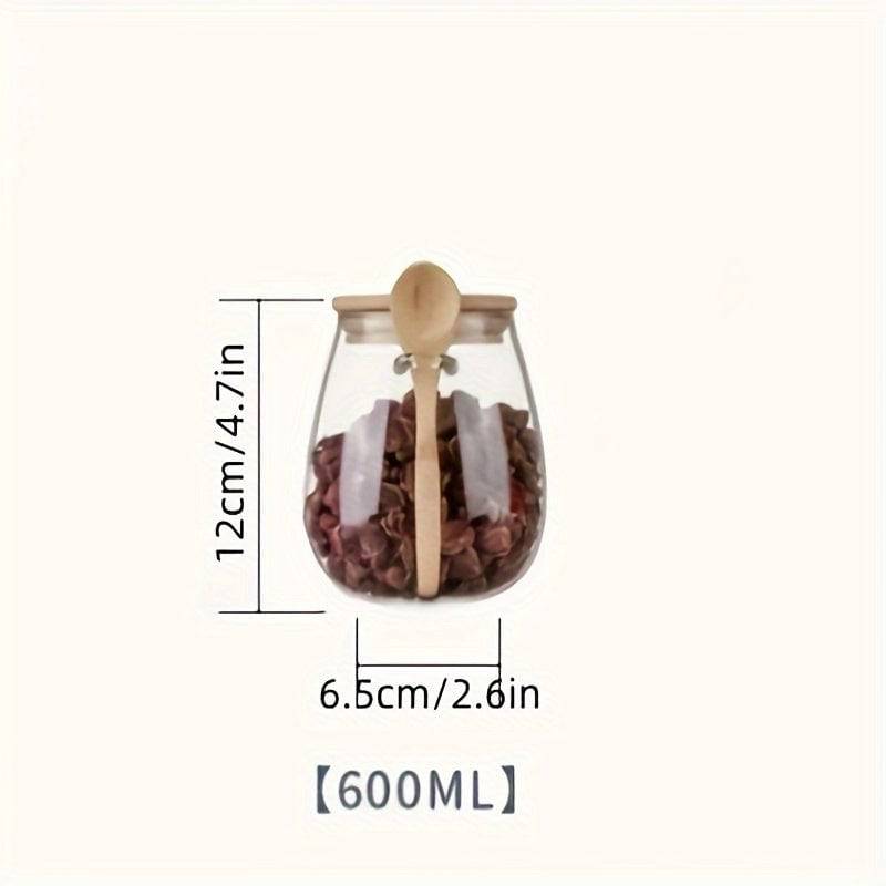 Transparent glass container with silicone seal
