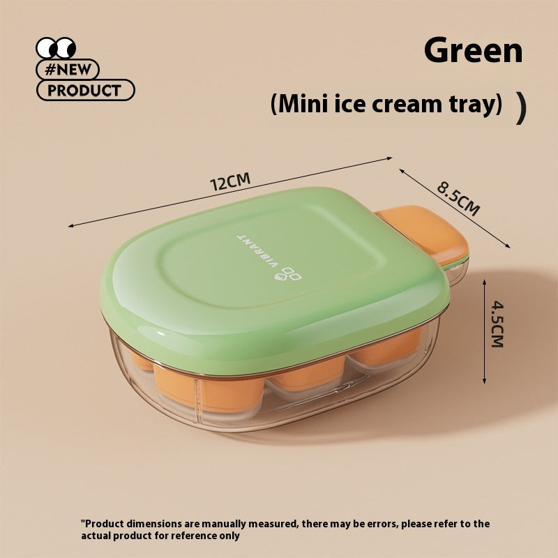 Ice Cream Shape Cube Mold – Press Ice Maker with Lid & Storage - Cook Lux