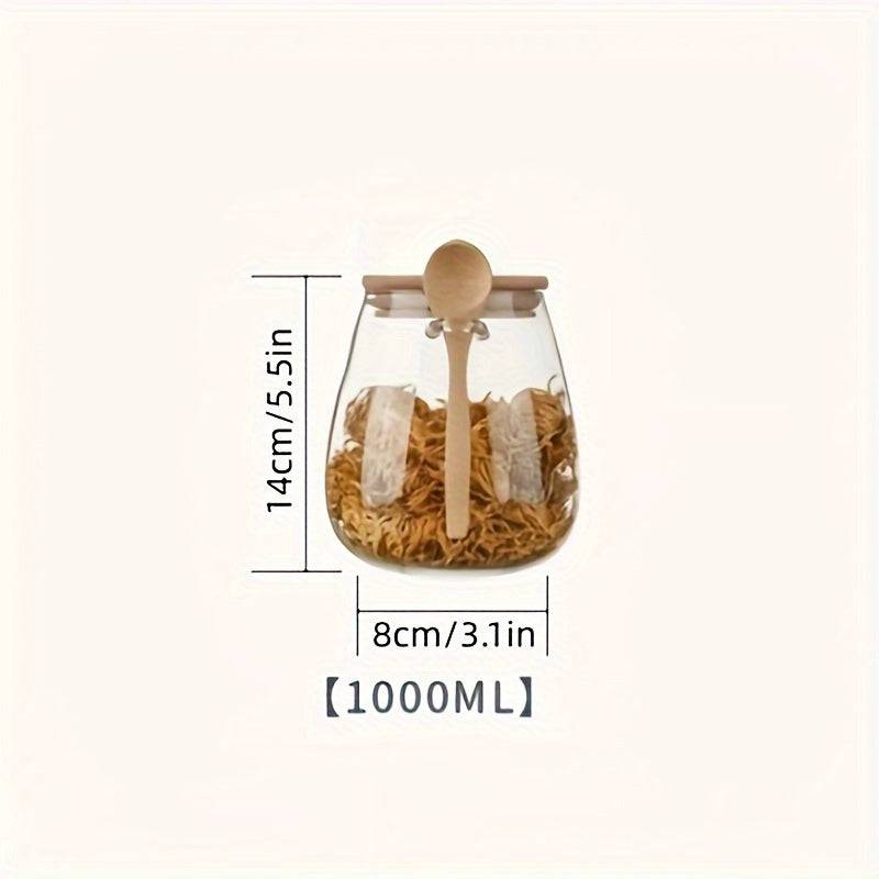 Spice and herb storage glass container