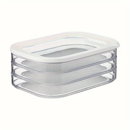 3-Layer Leak-Proof Food Storage Container Set - Reusable, Airtight Seal for Deli Meats, Produce & Snacks - Perfect Kitchen Organizer - Cook Lux
