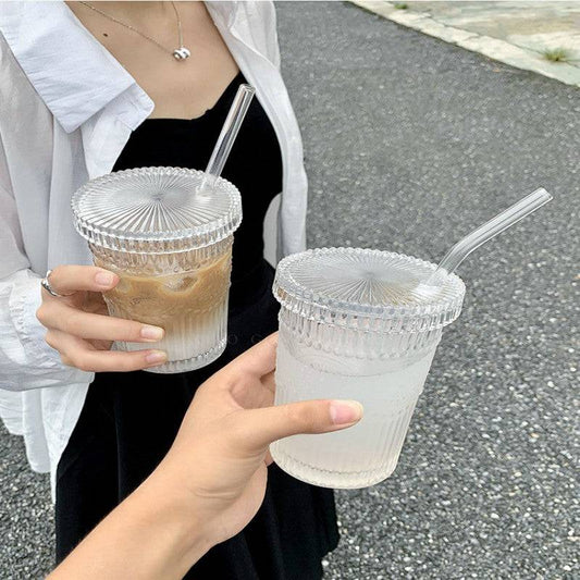 Embrace Sustainability with our Glass Reusable Sunflower Cup – Lid & Straw Included - Cook Lux