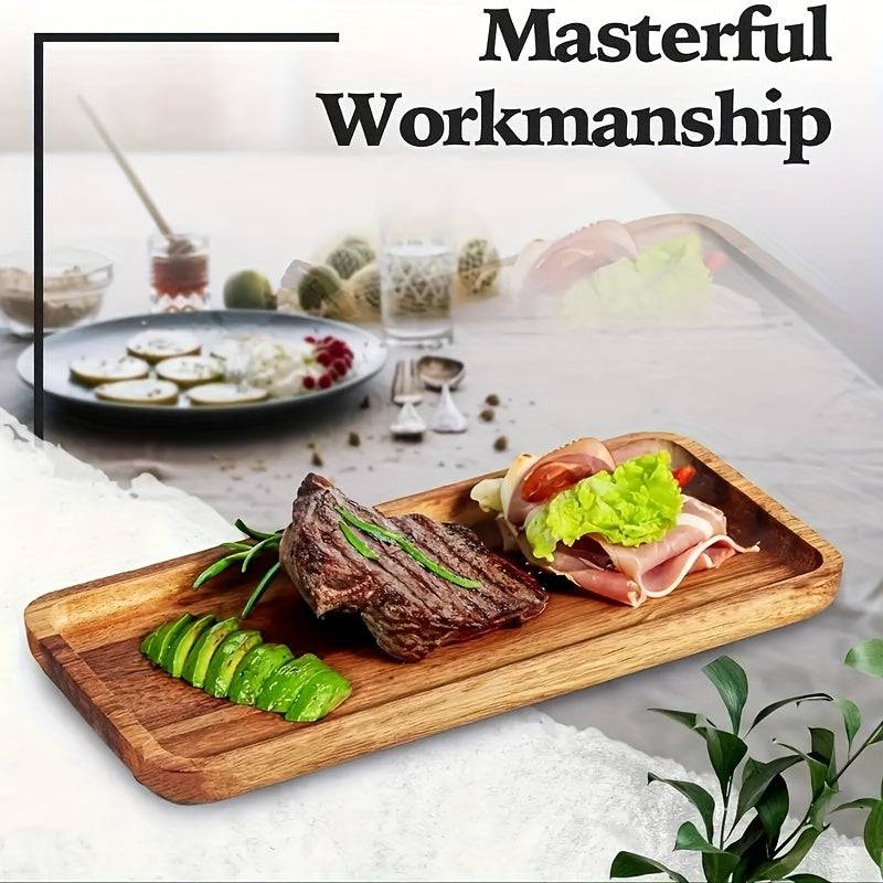 High-quality wooden tray with rustic finish for dining and entertaining