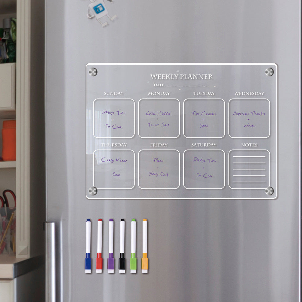 Durable clear acrylic planner board