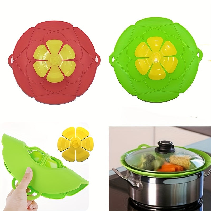 Silicone Spill Stopper Lid - Anti-Overflow, High-Temperature Resistant Flower Pot Cover for Kitchen Use - Cook Lux
