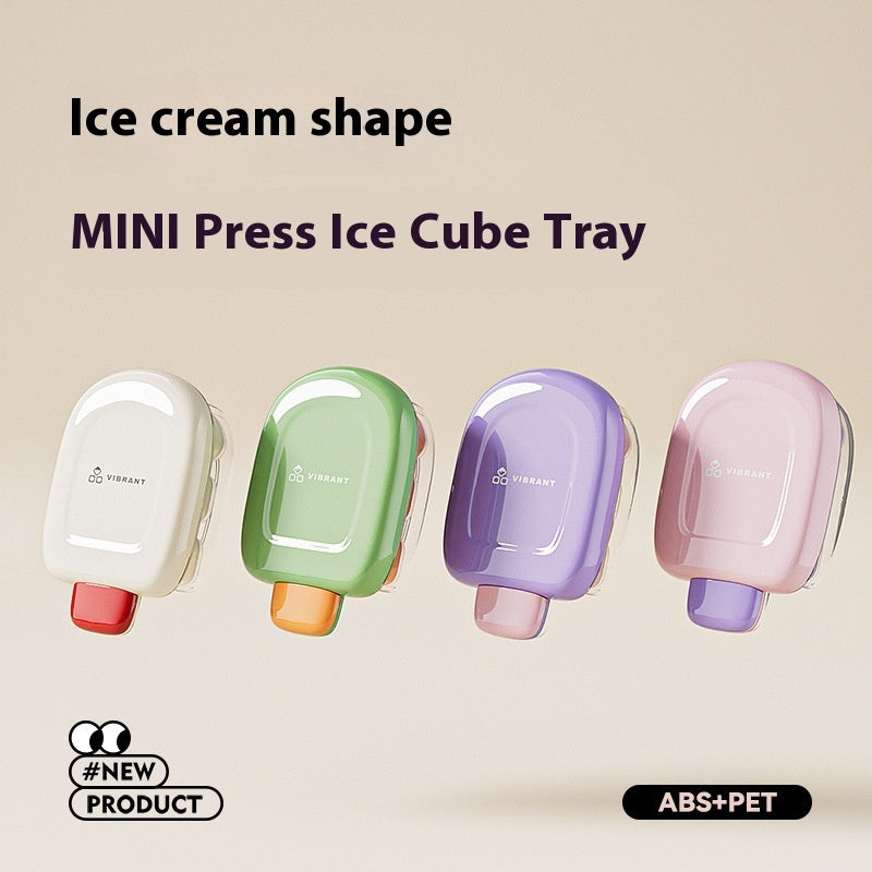 Ice Cream Shape Cube Mold – Press Ice Maker with Lid & Storage - Cook Lux