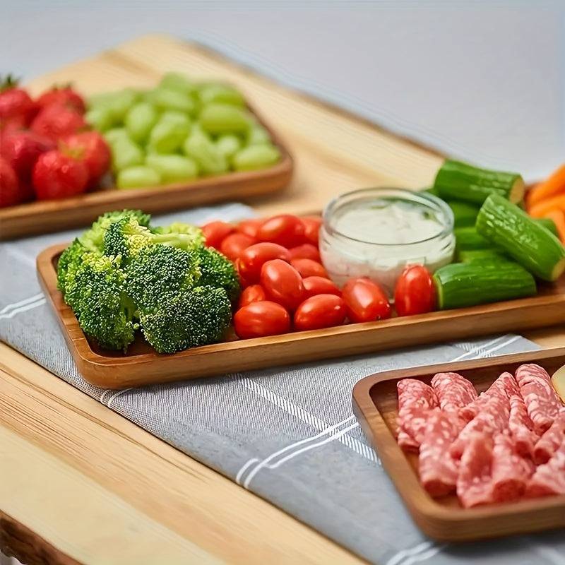 Durable wooden tray used for elegant table settings