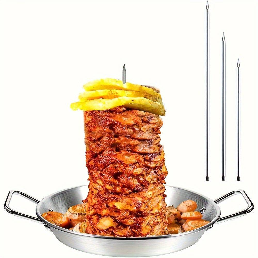 Easy Assembly Vertical Skewer Set with Space-Saving Screw Mechanism