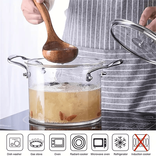 5.5L Glass Cooking Pot with Lid