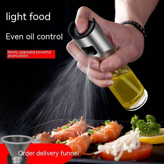 Stylish glass oil spray bottle for precise oil dispensing