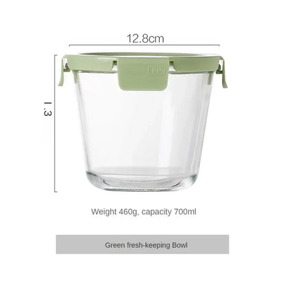 High-Capacity Glass Soup Bowl with Lid – Portable & Microwave Safe