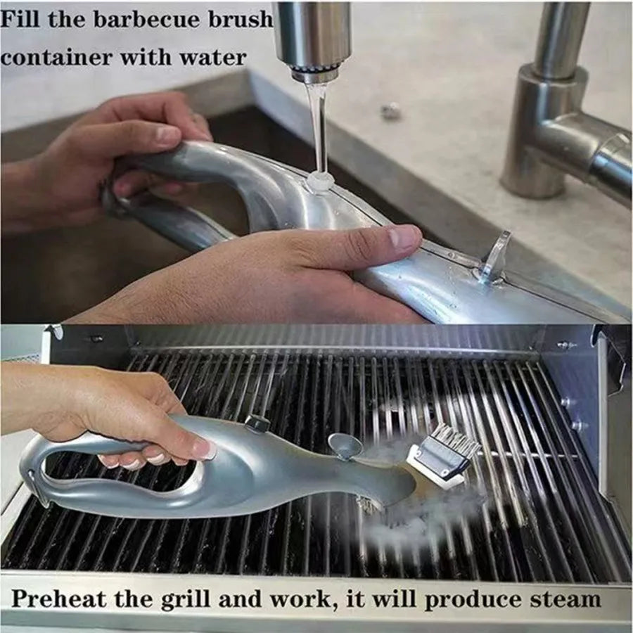 BBQ Grill Outdoor Steam Cleaning Brushes Barbecue Cleaner Suitable For Charcoal Scraper Gas Accessories Cooking Kitchen Tool - Cook Lux