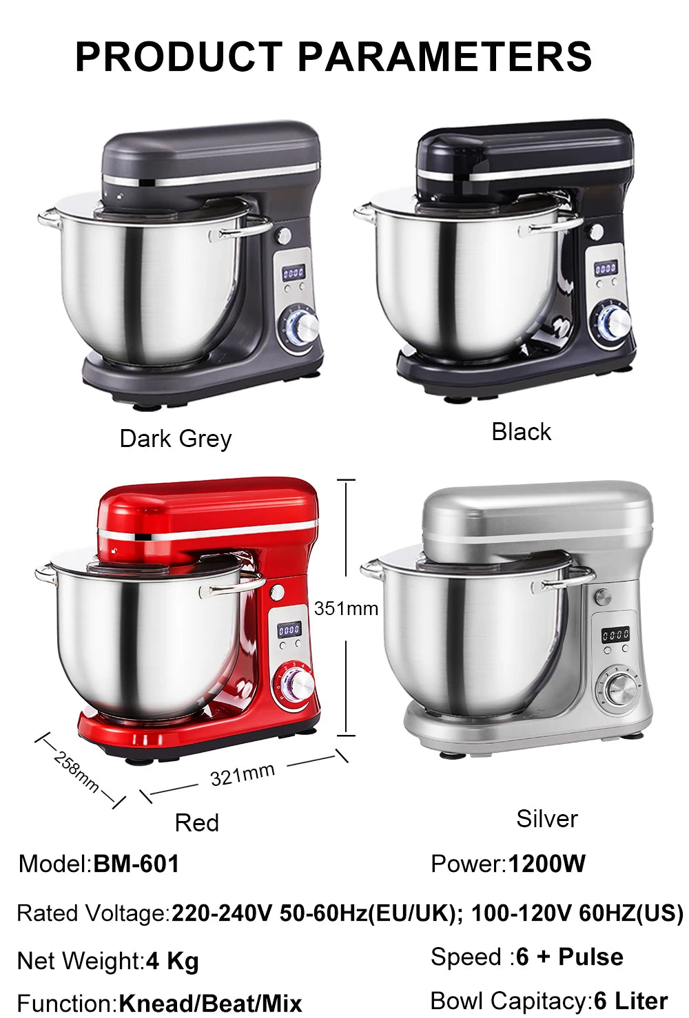 BioloMix 6l large capacity heavy duty mixer