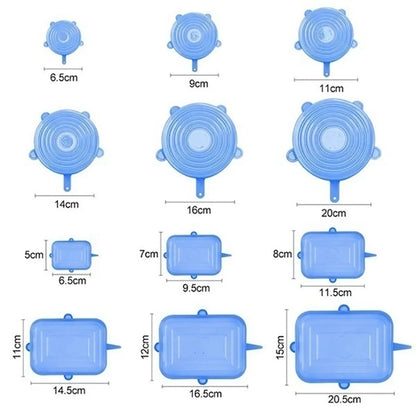 6/12-Piece Food Silicone Cover Set