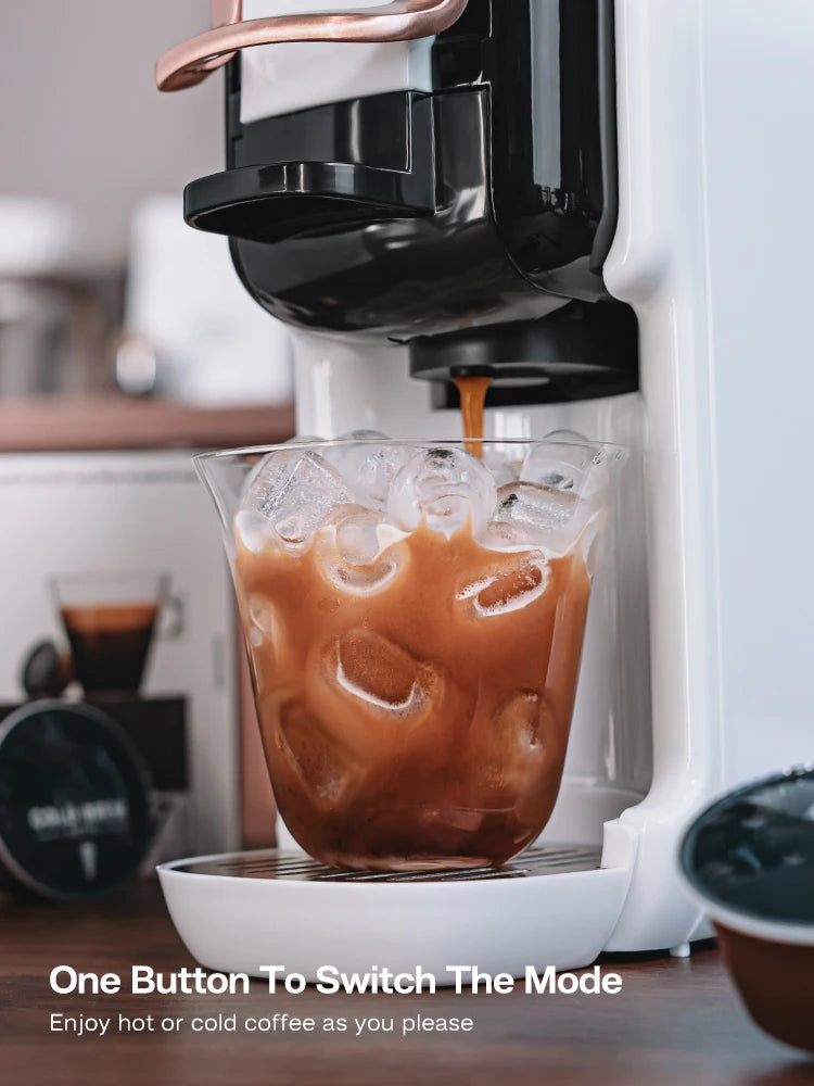 Cold brew function with iced coffee glass