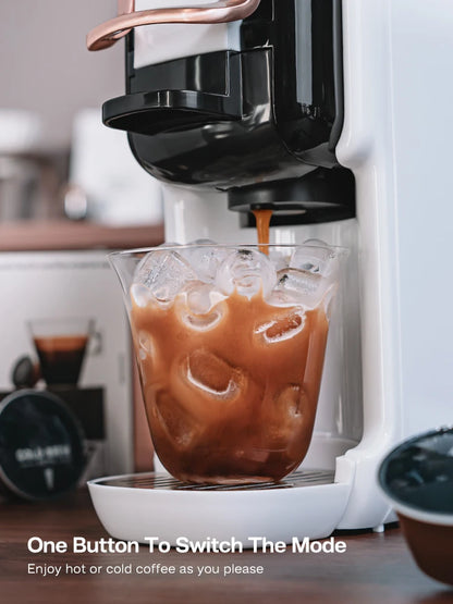 Cold brew function with iced coffee glass