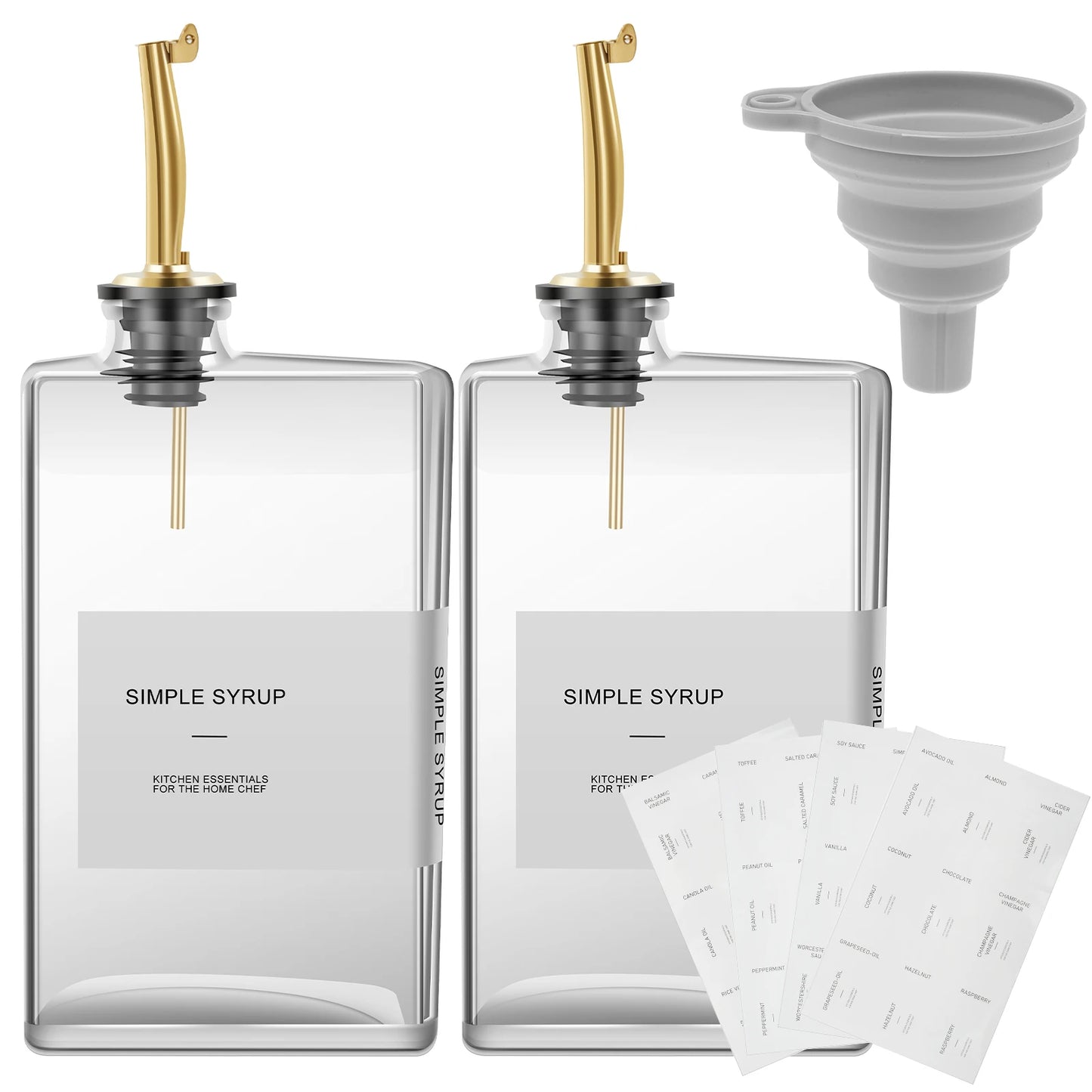 500ml Rectangular Olive Oil Dispenser Bottle – Golden Spout, Glass, Precision Pouring - Cook Lux