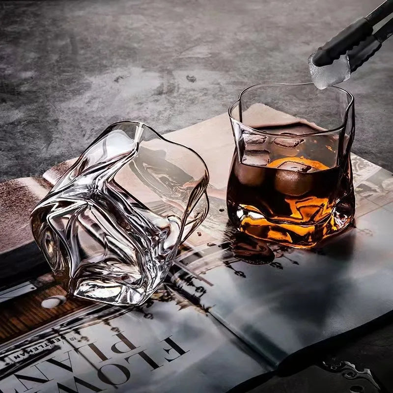 Bar drinkware – twisted handmade glass mug
