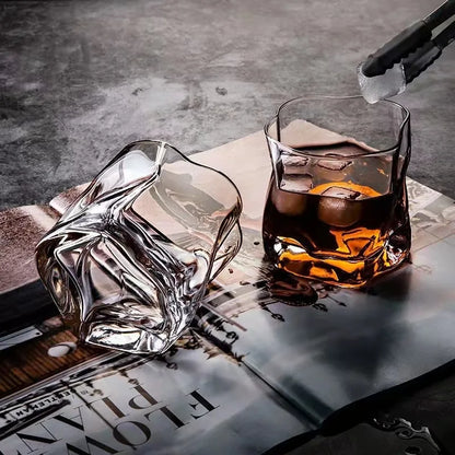 Bar drinkware – twisted handmade glass mug