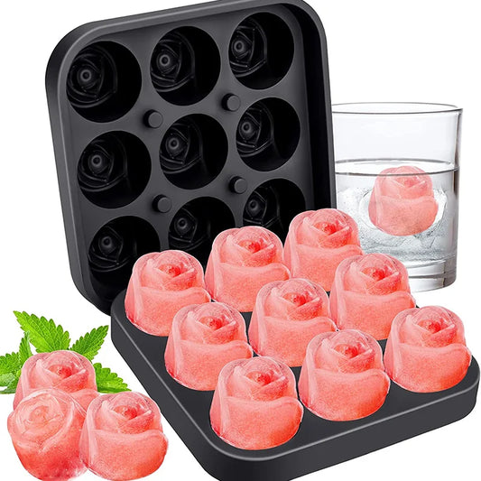 3D Rose Ice Molds - Create Giant Flower-Shaped Ice Cubes