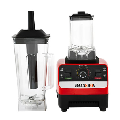 Blender with two clear containers on a white background, featuring the Balashov brand.