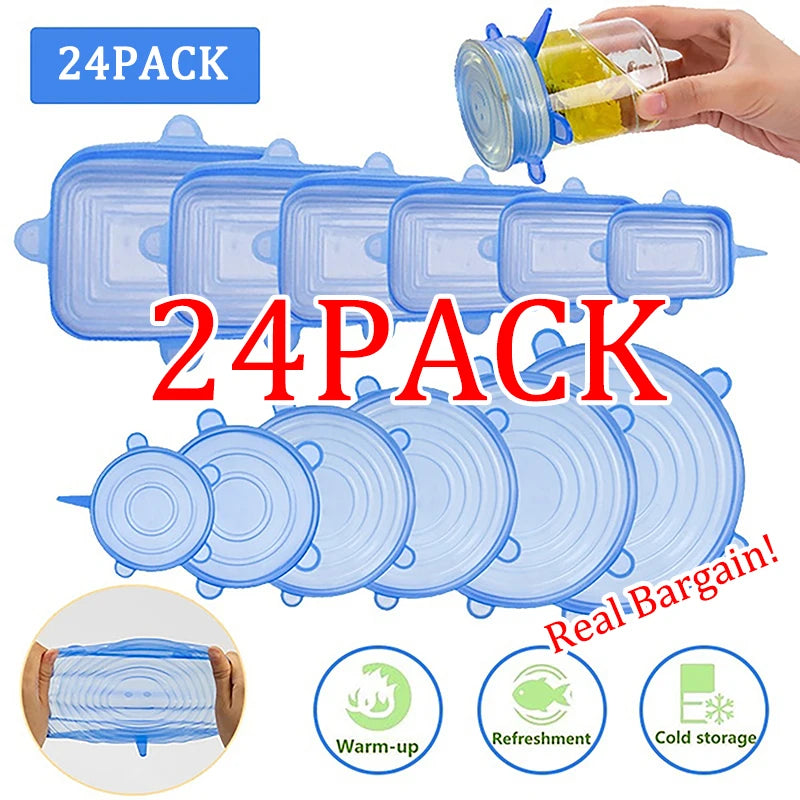 6/12-Piece Food Silicone Cover Set