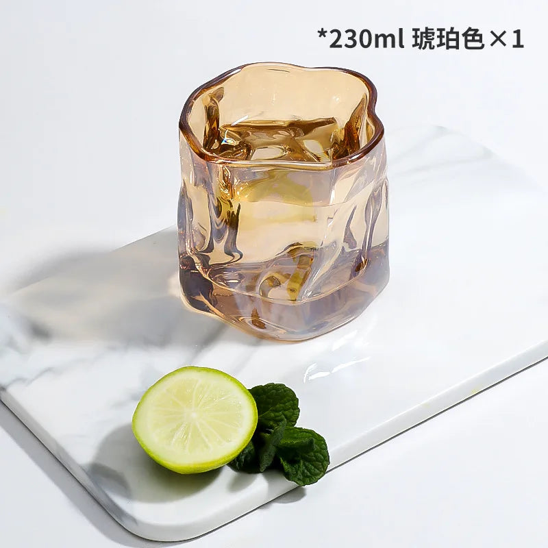 230ml twisted glass mug in amber colour