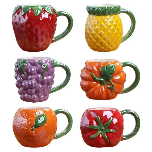 3D Strawberry Ceramic Mug - A Juicy Delight