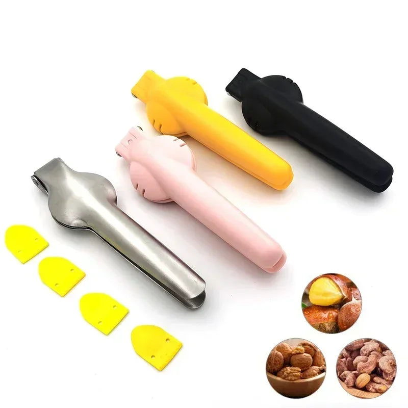 Compact nut opener with smooth and non-slip surface.