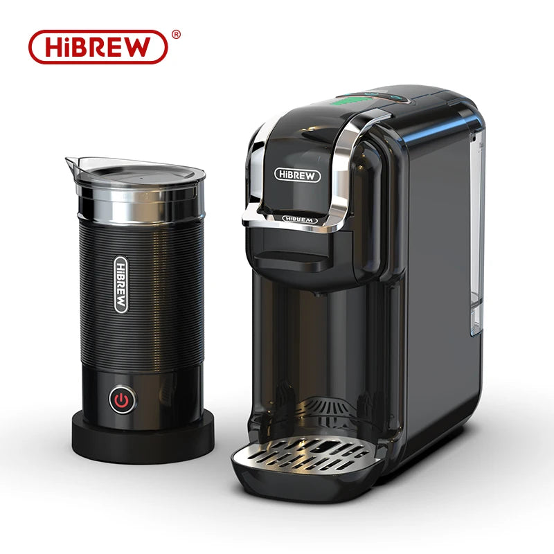Coffee machine next to accessories and pods