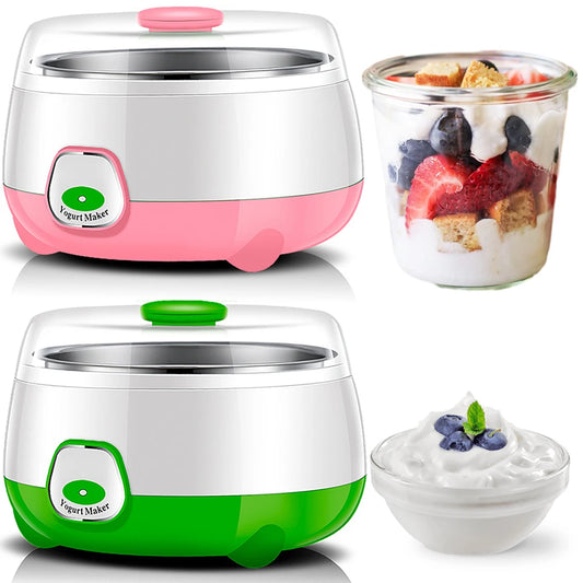 1L Yogurt Maker with Stainless Steel Container Electric Yogurt Maker with Constant Temperature Control for Homemade Yogurt Natto