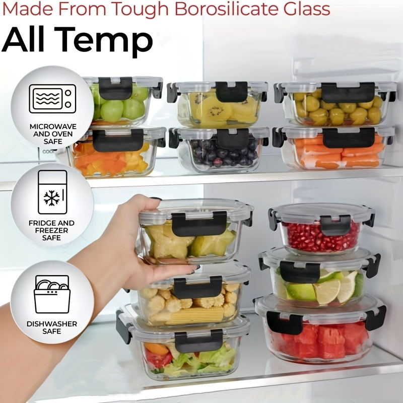 3-Piece High Borosilicate Glass Food Storage Containers