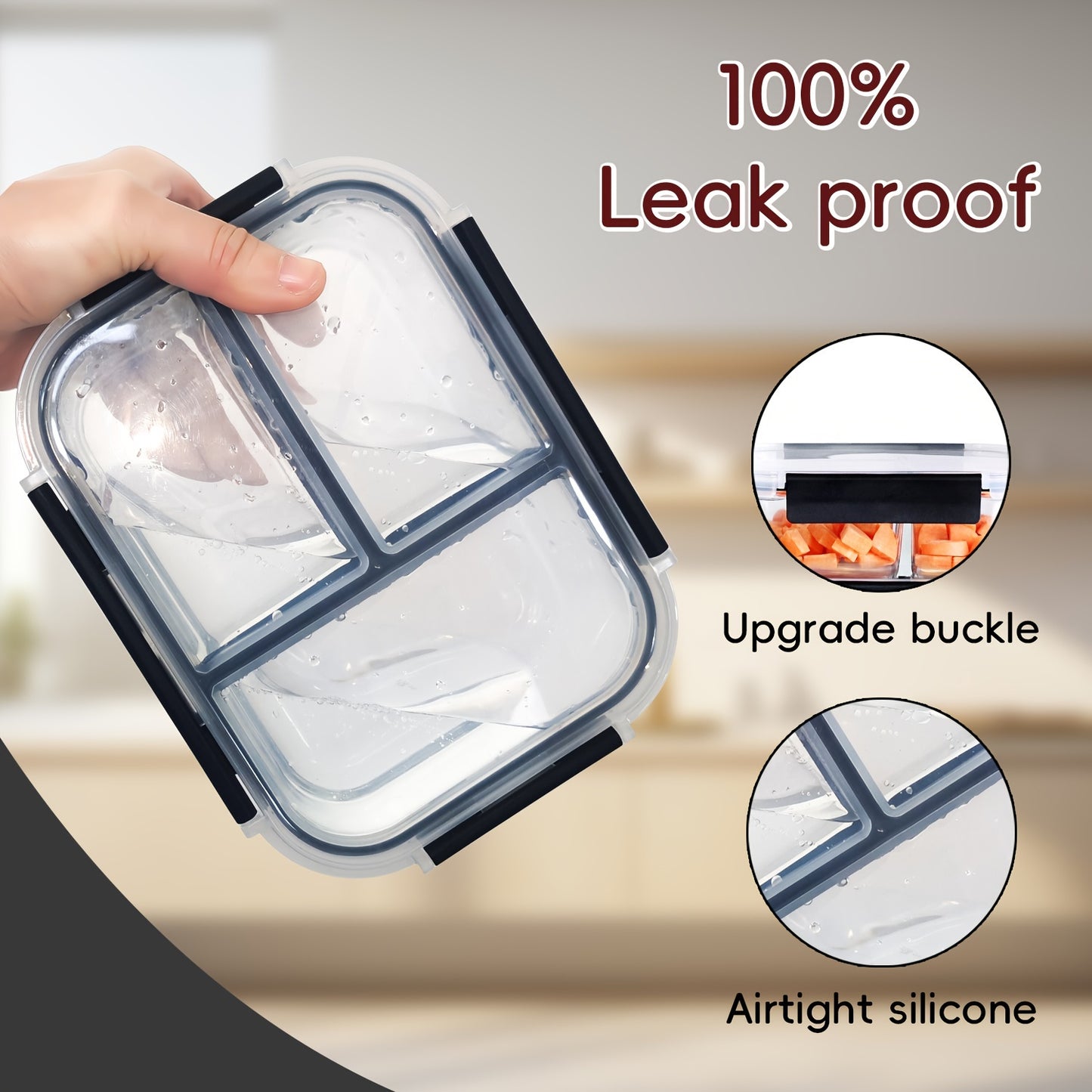 2/4-Set Glass Meal Prep Containers